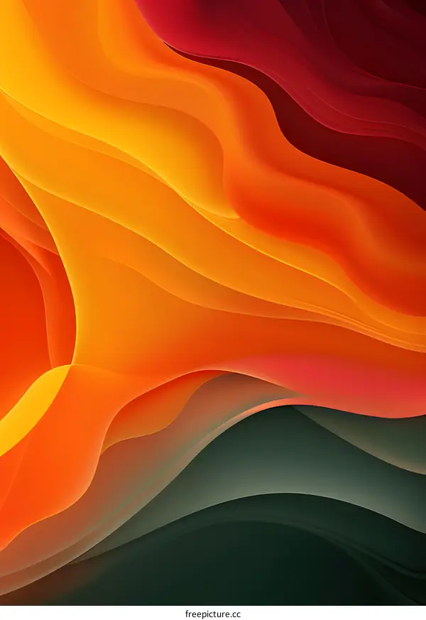 Abstract  Orange and Red Wavy  Background