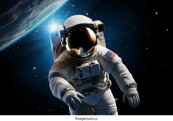 Astronaut in spacesuit with Earth in background