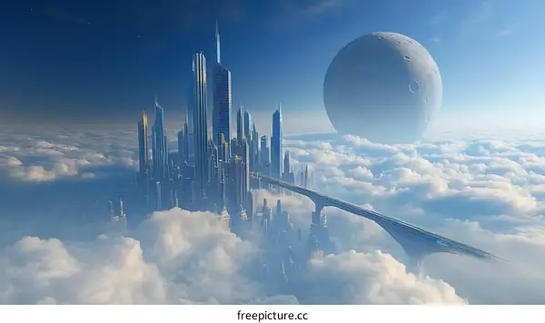 Futuristic City Above the Clouds