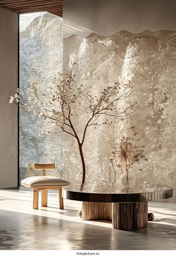 Modern Minimalist Living Room with Natural Light