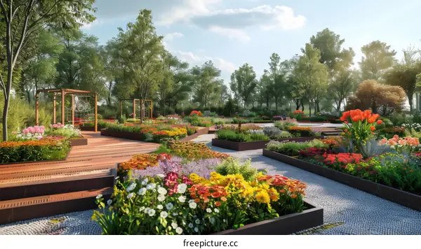 Vibrant Tapestry of Tulips in Bloom