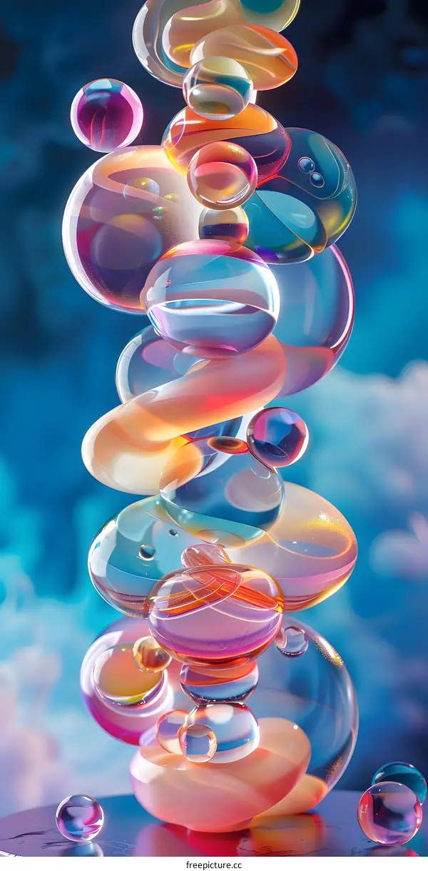 colorful 3d spheres composition