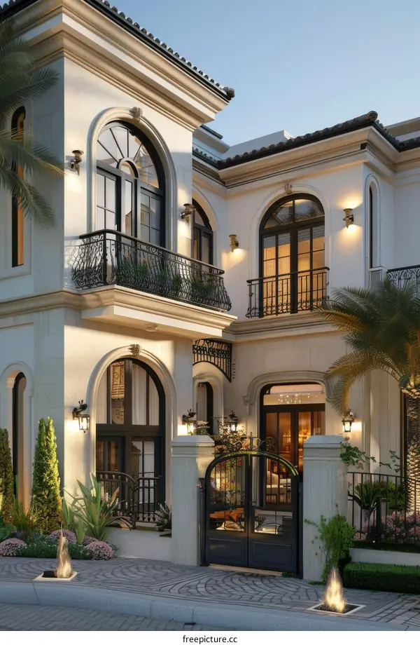 Luxury Mansion Exterior Design Illustration