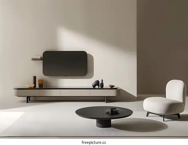 Minimalist Living Room Interior Design with Modern Furniture