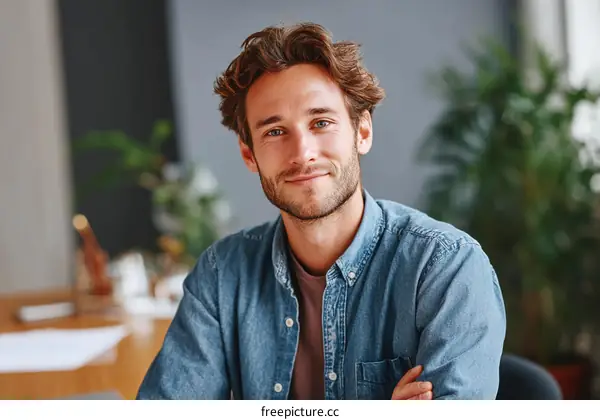 Close-up Portrait of a Caucasian Man