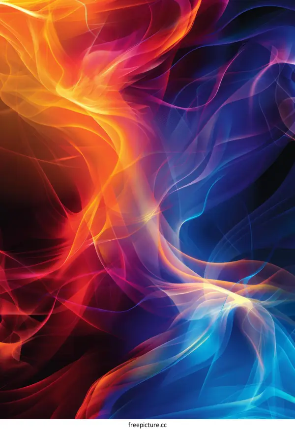 Blazing Fireball on Icy Background