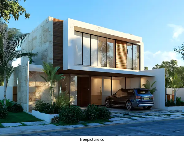 Modern Minimalist House Design With Large Windows