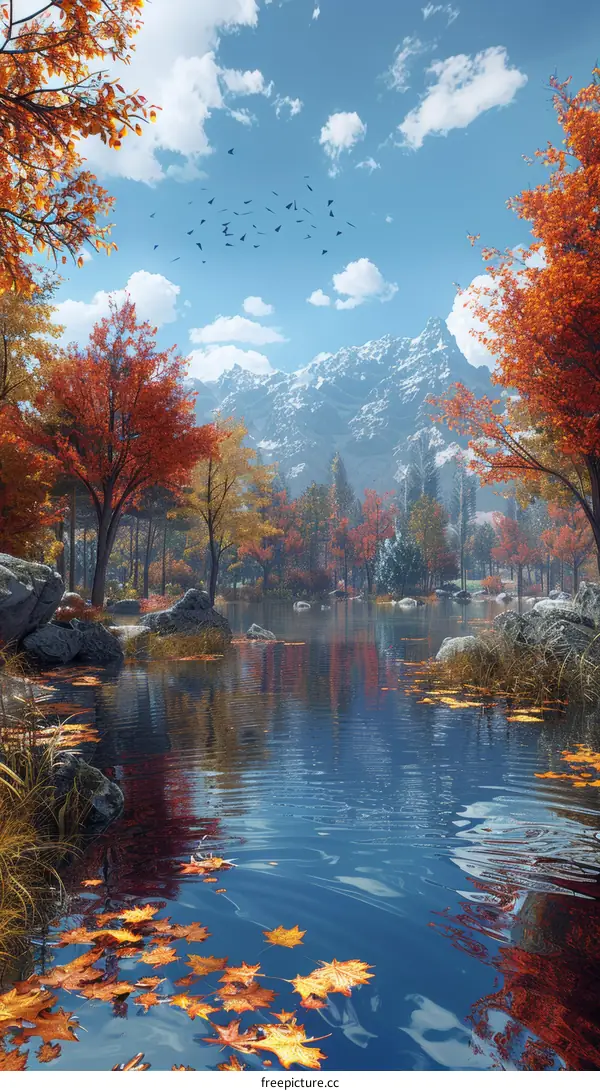 Tranquil Autumn Lake in the Mountains