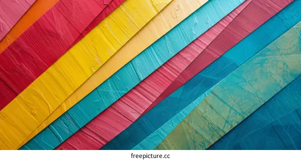 Vibrant Diagonal Stripes Painted on Canvas