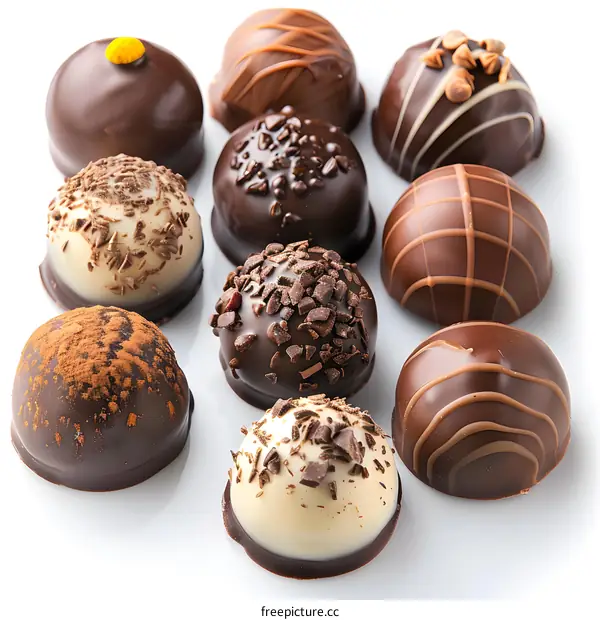 Assortment of delicious chocolate candies