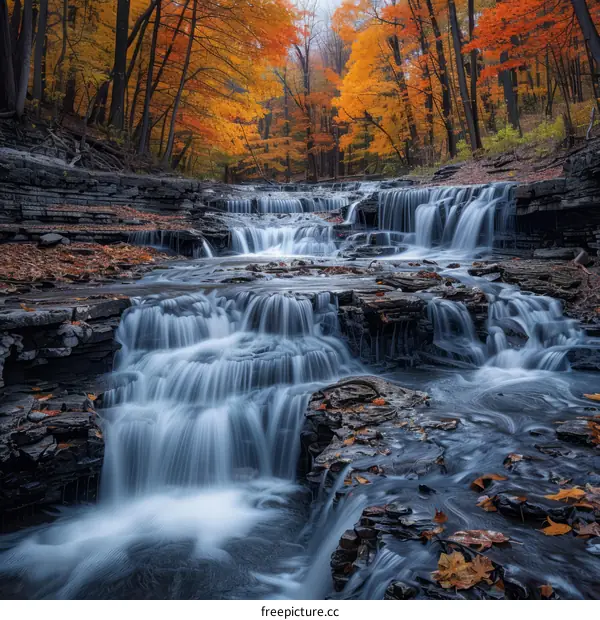 Autumn Waterfall in Algonquin Provincial Park