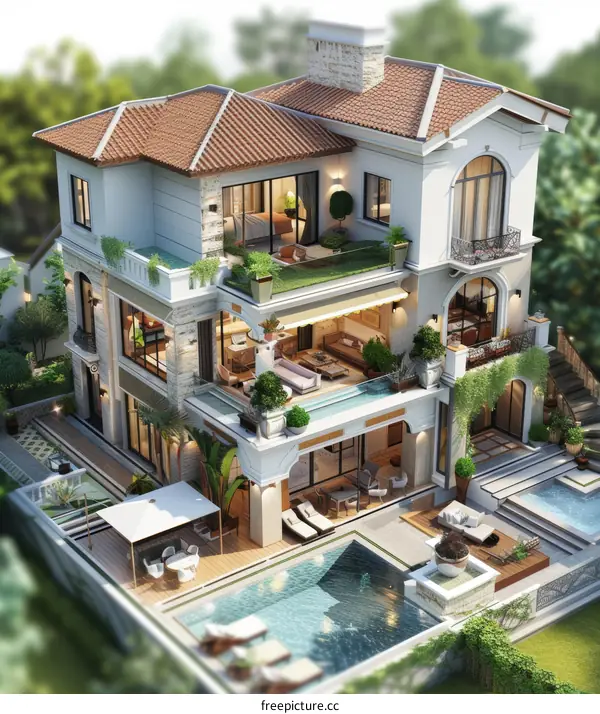 Luxury Modern Villa with Swimming Pool and Garden