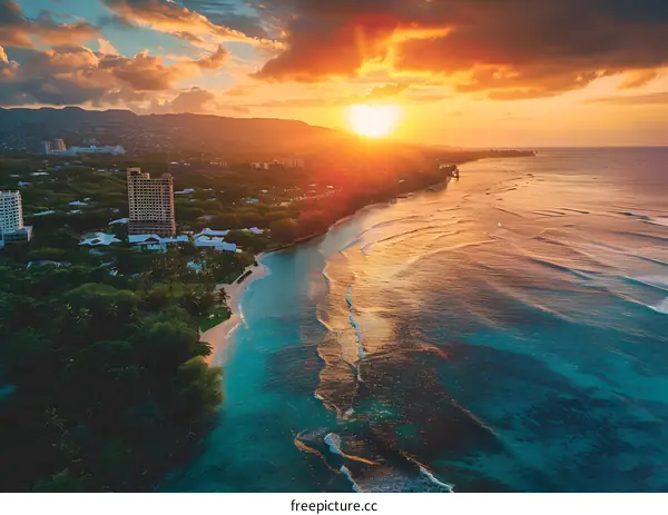 Aerial view of Honolulu, Hawaii