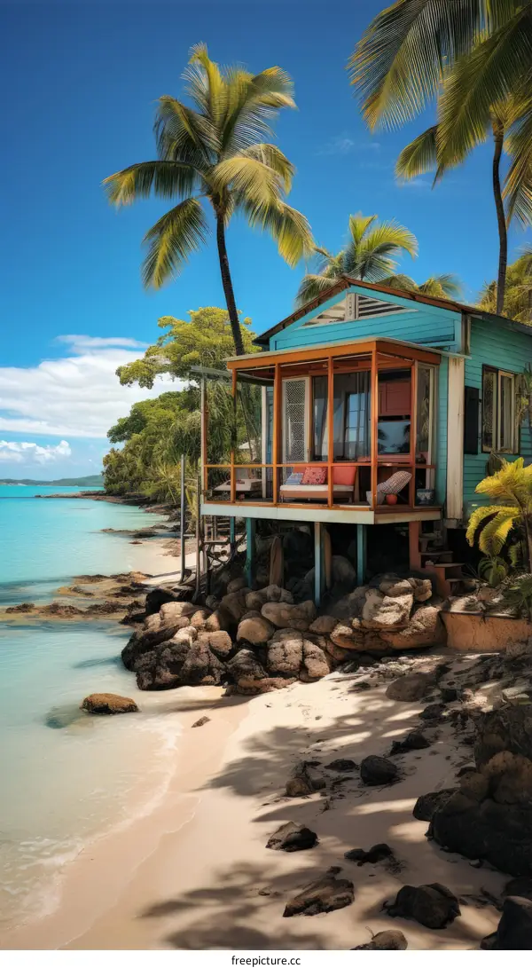 Beachfront caribbean house