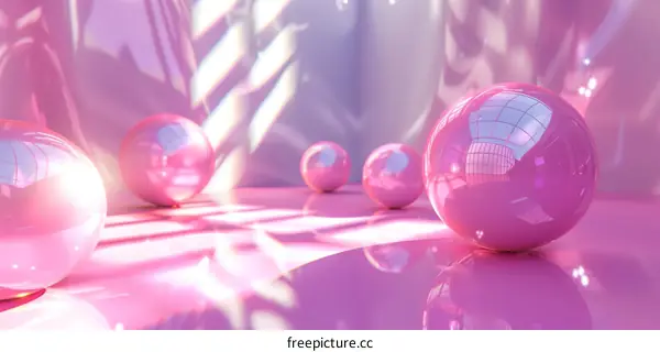 Abstract Pink Sphere Geometric Background