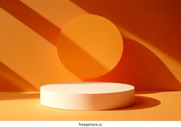 Stylish Minimalist Orange and White Product Display