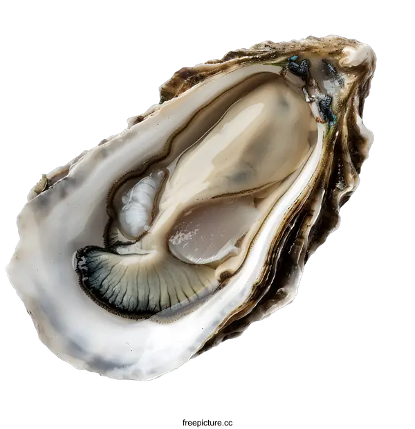 [Transparent Background PNG]A close-up image of an oyster on a white background
