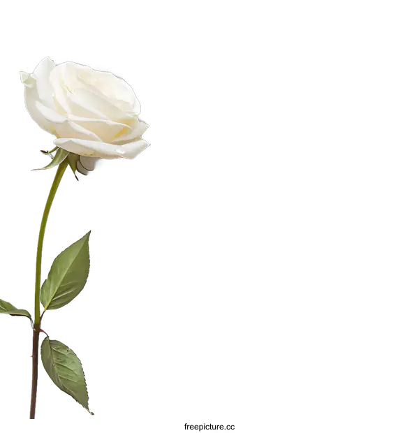 [Transparent Background PNG]Elegant White Rose on transparent background