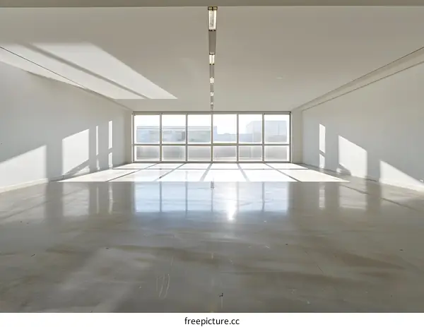 Large Empty Room With Large Windows