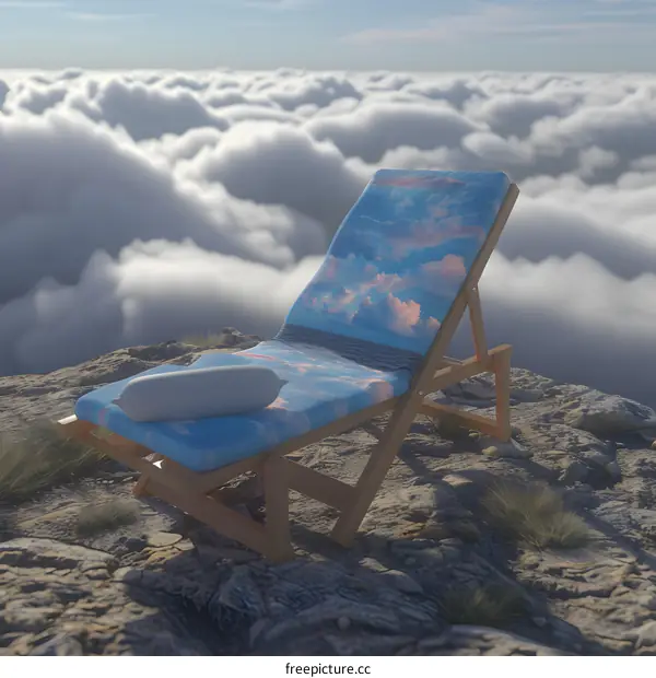 Relaxing Lounger Chair Above the Clouds