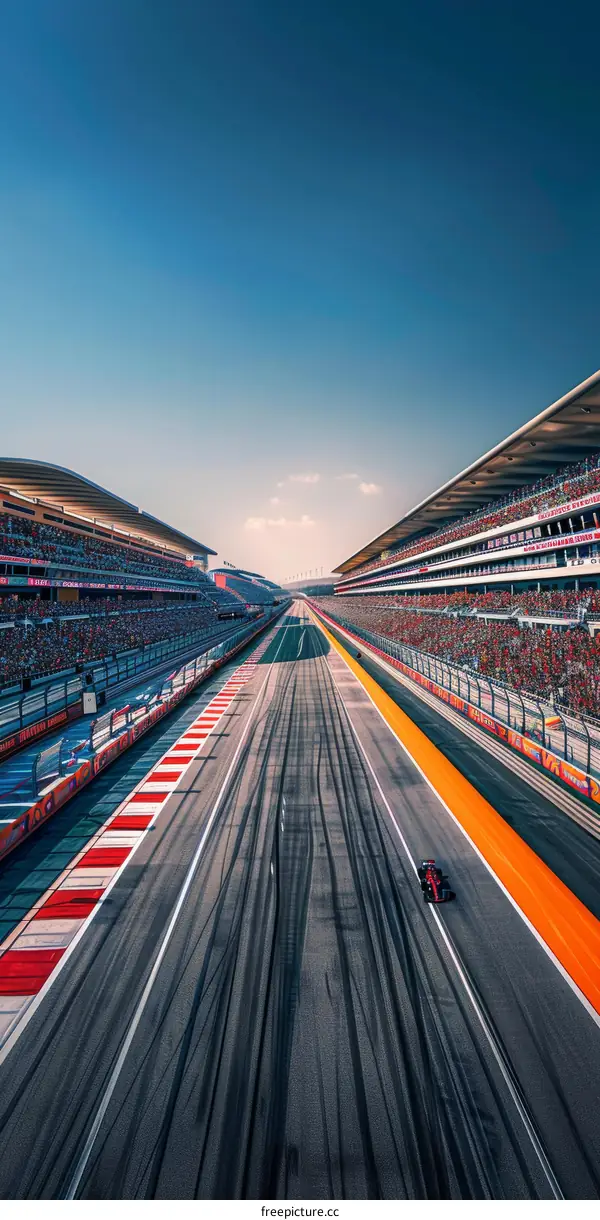 Formula One cars racing on a track