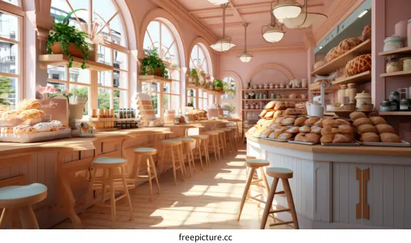 European style bakery shop interior