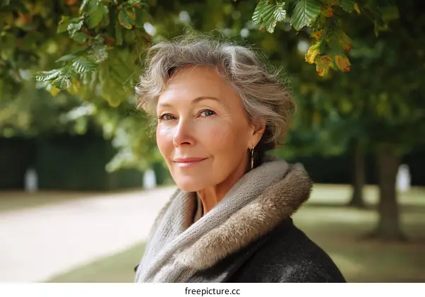 Portrait of a Senior Woman in a Park