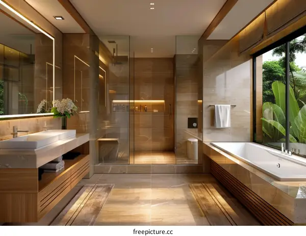 Bathroom interior design with natural light