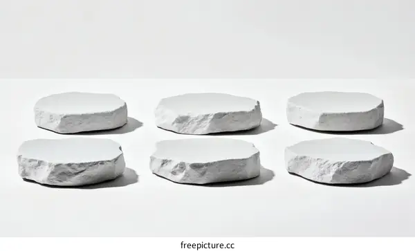 Modern Minimalist White Stone Display Stands