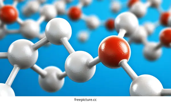 Molecular Structure Illustration on a Light Blue Background
