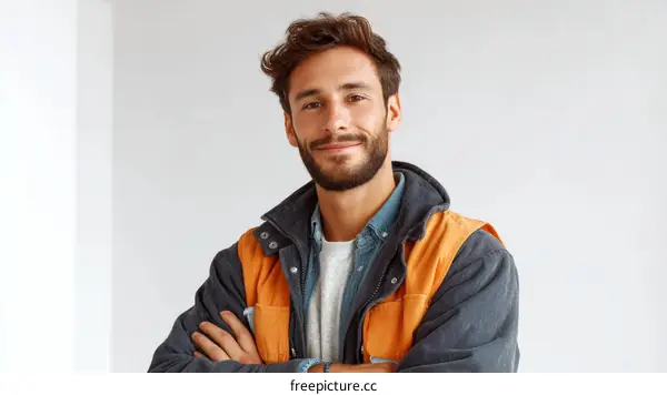 Portrait of a Caucasian Man in Casual Wear