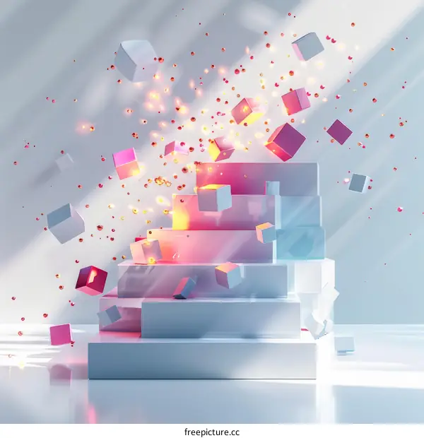 Pink and Blue Geometric Shapes Background