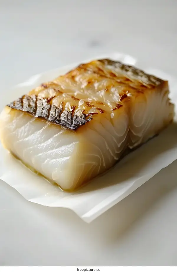 A piece of grilled fish