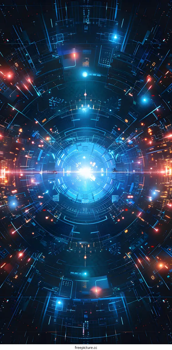 Blue and orange technology background