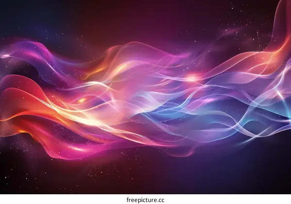Abstract Energy Flow: Vibrant Light Waves