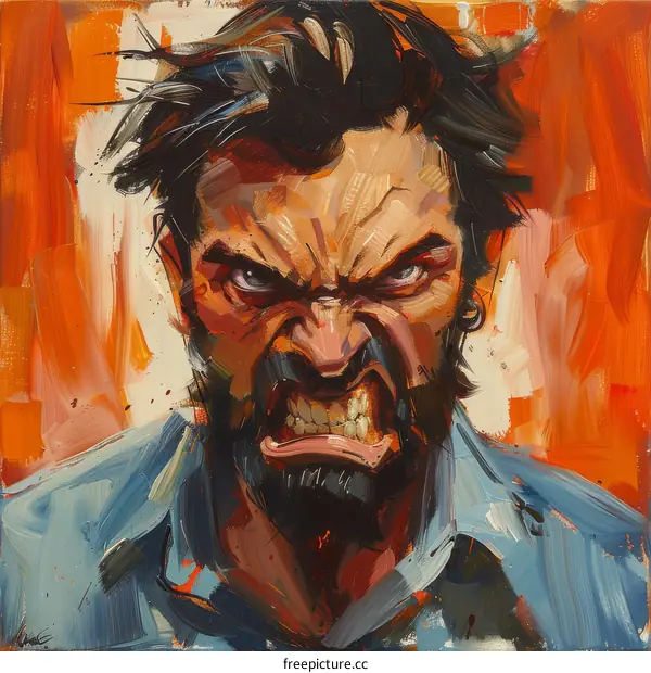 Portrait of a man with a beard and a blue shirt