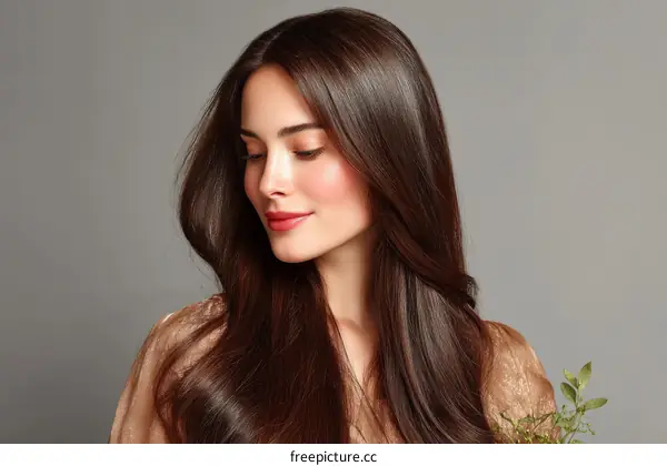 Beautiful Woman with Long Healthy Hair