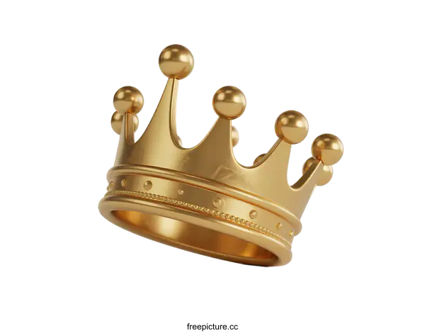[Transparent Background PNG]Golden Crown Symbolizing Royalty and Achievement in Design