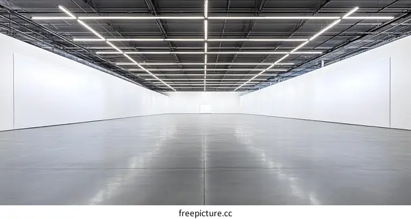 White Walls and a Grey Floor in a Modern Gallery