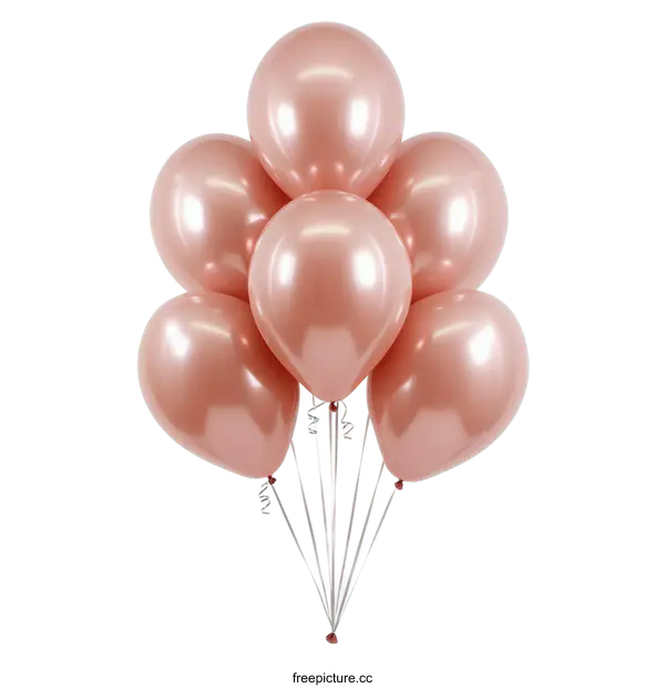 [Transparent Background PNG]Rose Gold Balloons Bunch Festive Decoration
