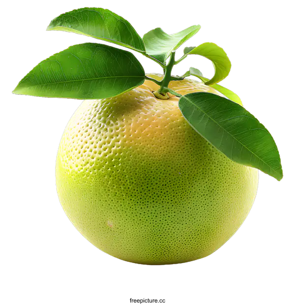 [Transparent Background PNG]Green pomelo isolated on white background