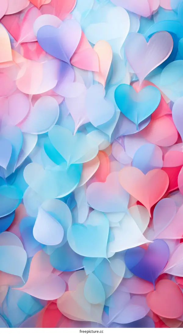 Colorful 3D Hearts Background