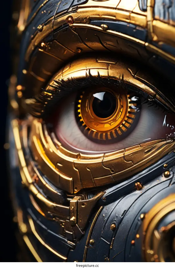 A golden eye staring at you