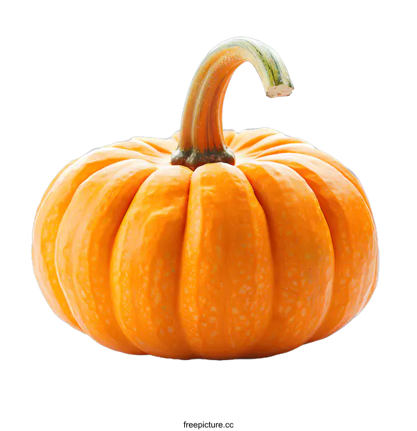 [Transparent Background PNG]Fresh ripe orange pumpkin isolated on white