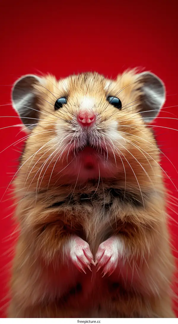 Adorably Cute Hamster Standing on Hind Legs