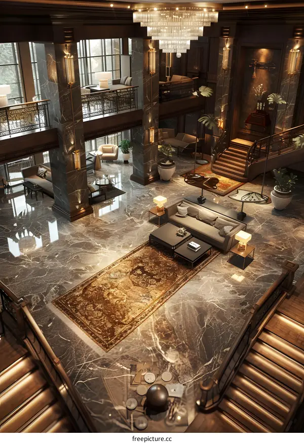 Luxury hotel lobby