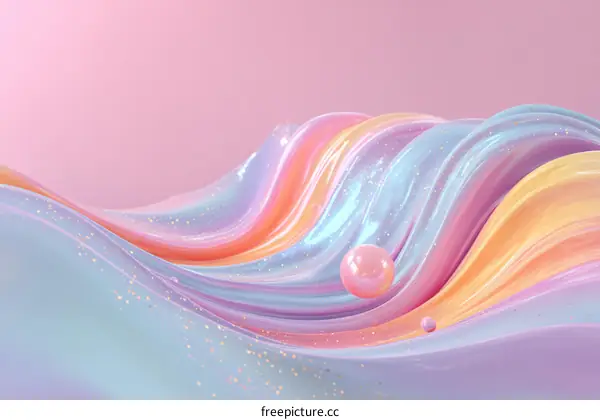 Abstract Colorful Liquid Art Illustration