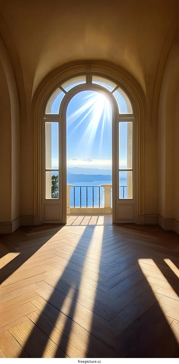 Open Doors Sunlight View  Mediterranean Sea