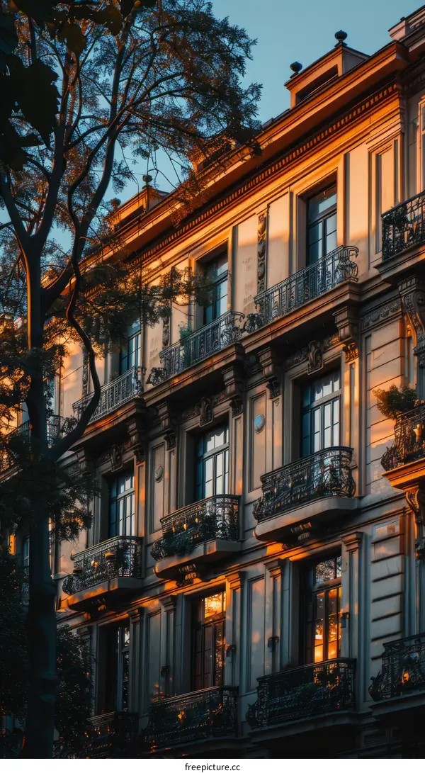 European-style Mansion with Ornate Facade in Paris
