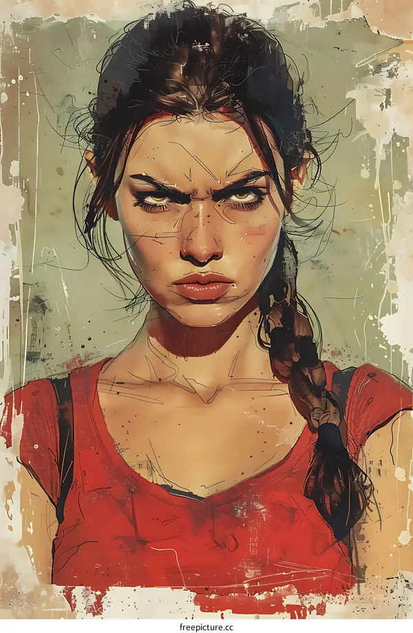 Portrait of a young woman with a braid